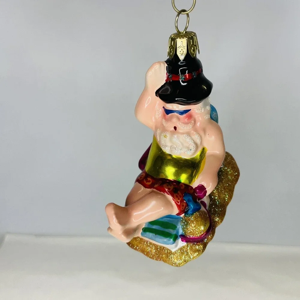 VTG 2000‎ Christopher Radko Santa's Day In The Sun  Large Christmas Ornament